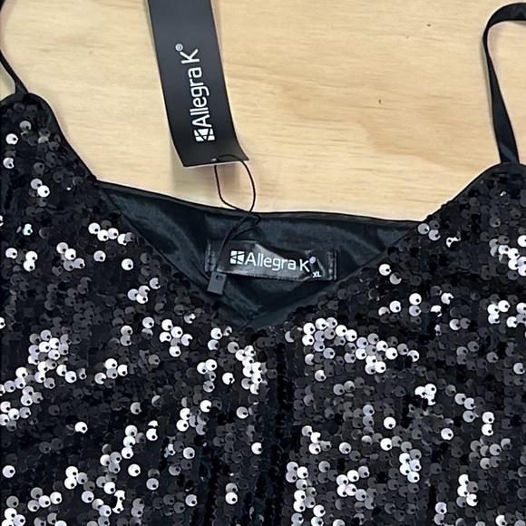 Allegra K Women's Sequin Spaghetti Strap Crop Camisole Tank Tops Size XL - Picture 9 of 11